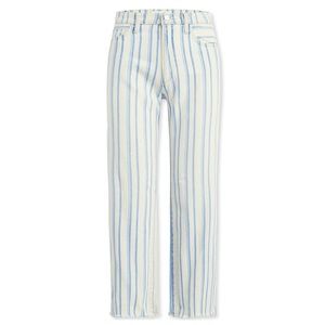 Joes, Blue & white strip, wide leg, cropped White leg, raw hem denim